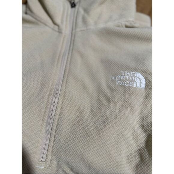 The North Face Glacier 100 beige hiking fleece 1/4 zip pullover sweater - Picture 9 of 10